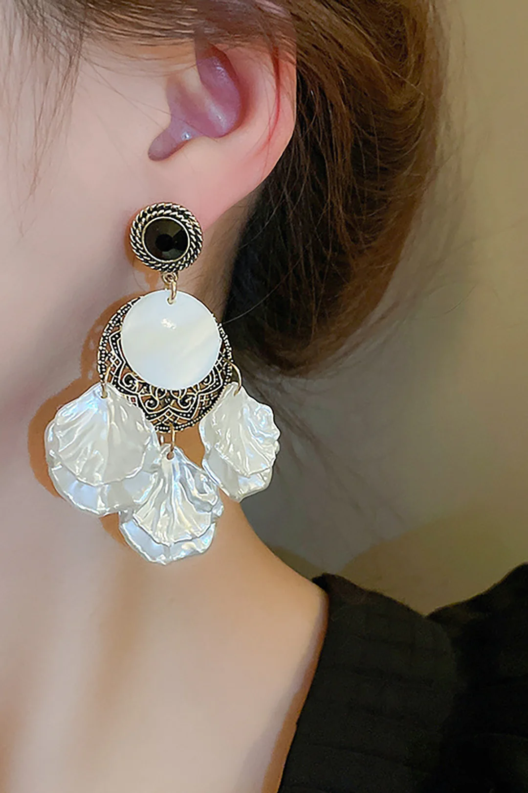 Alloy Geometric Shell  Earrings
