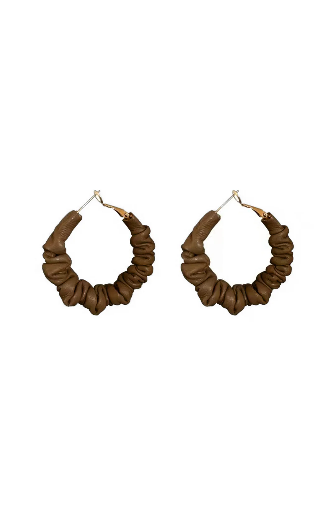Faux Leather Circle Earrings
