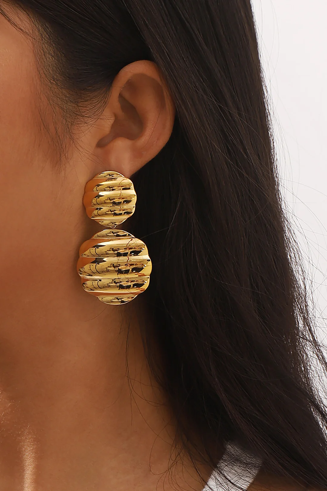 Alloy Stripes Print Earrings