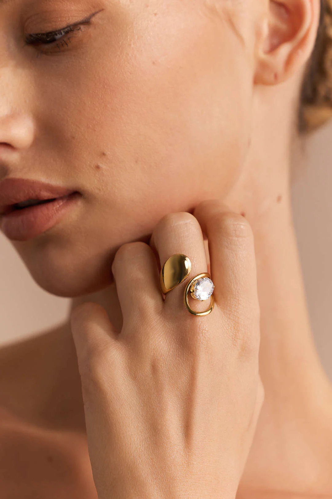 Alloy Rhinestone Ring