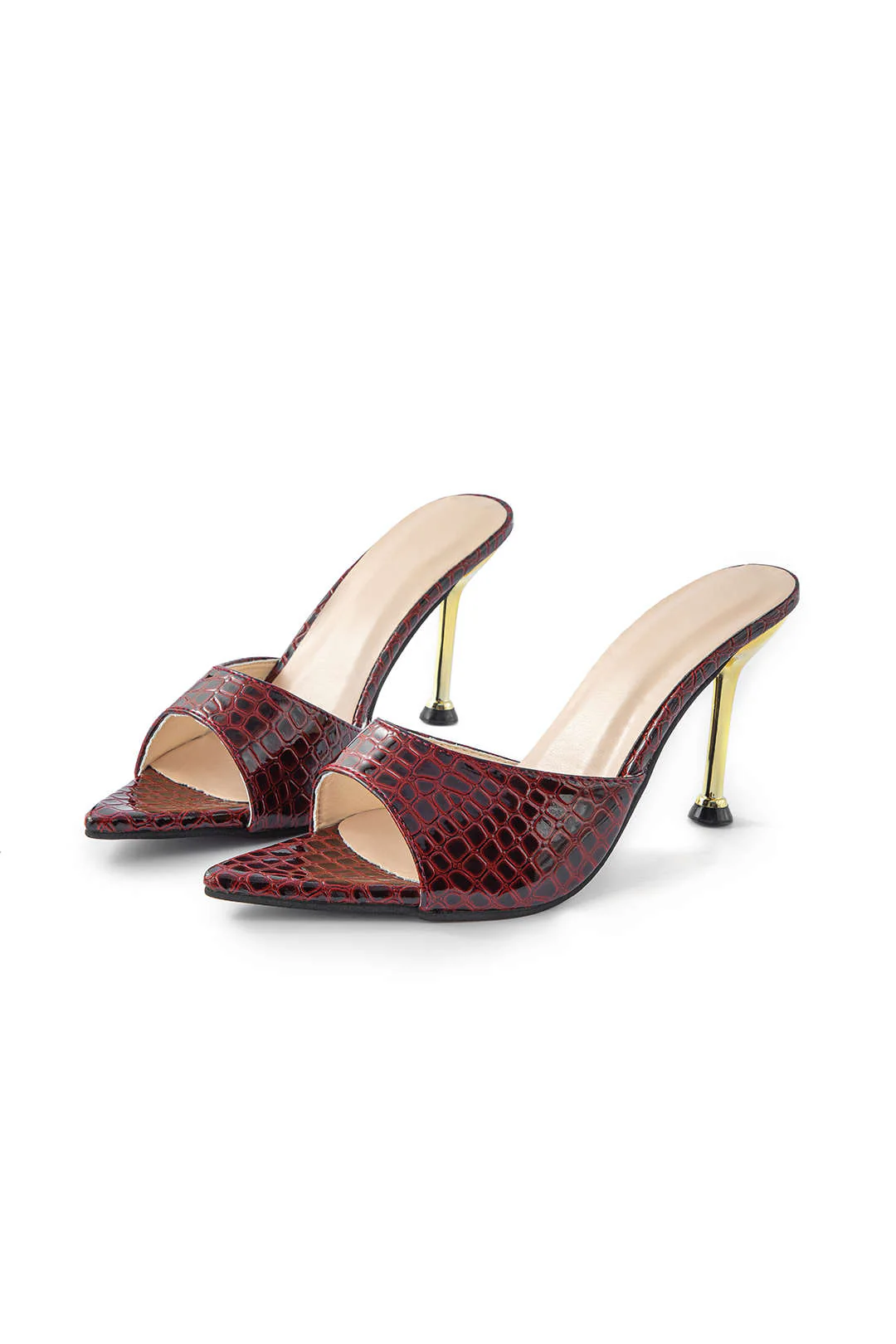 Open Pointed Toe Ankle-strapless High Heels - Image 4