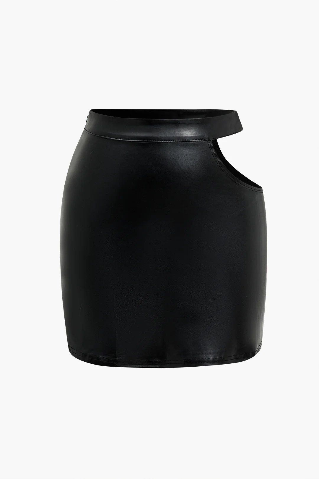 Faux Leather Cut Out Skirt