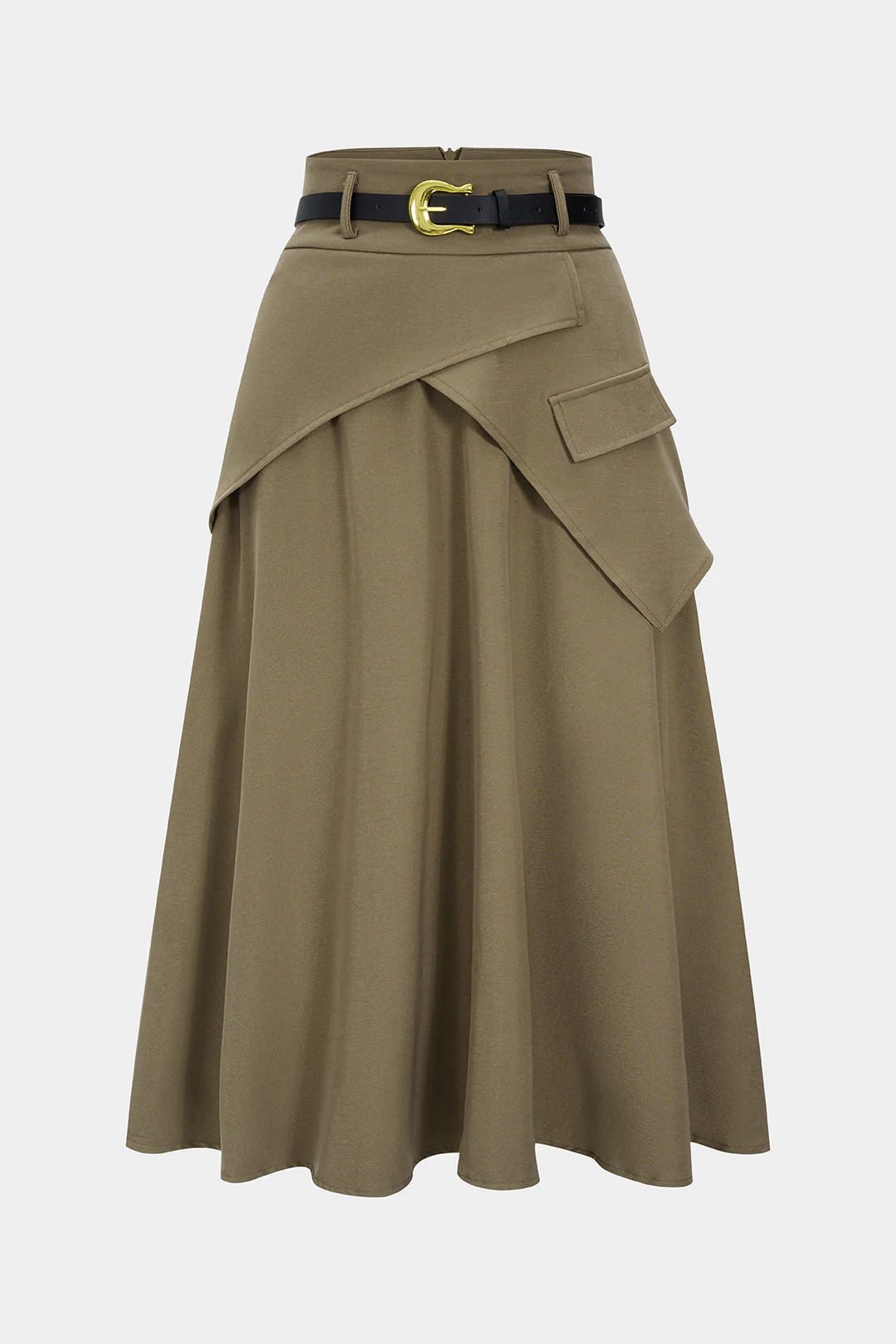 Plus Size High Waist Belted Skirt