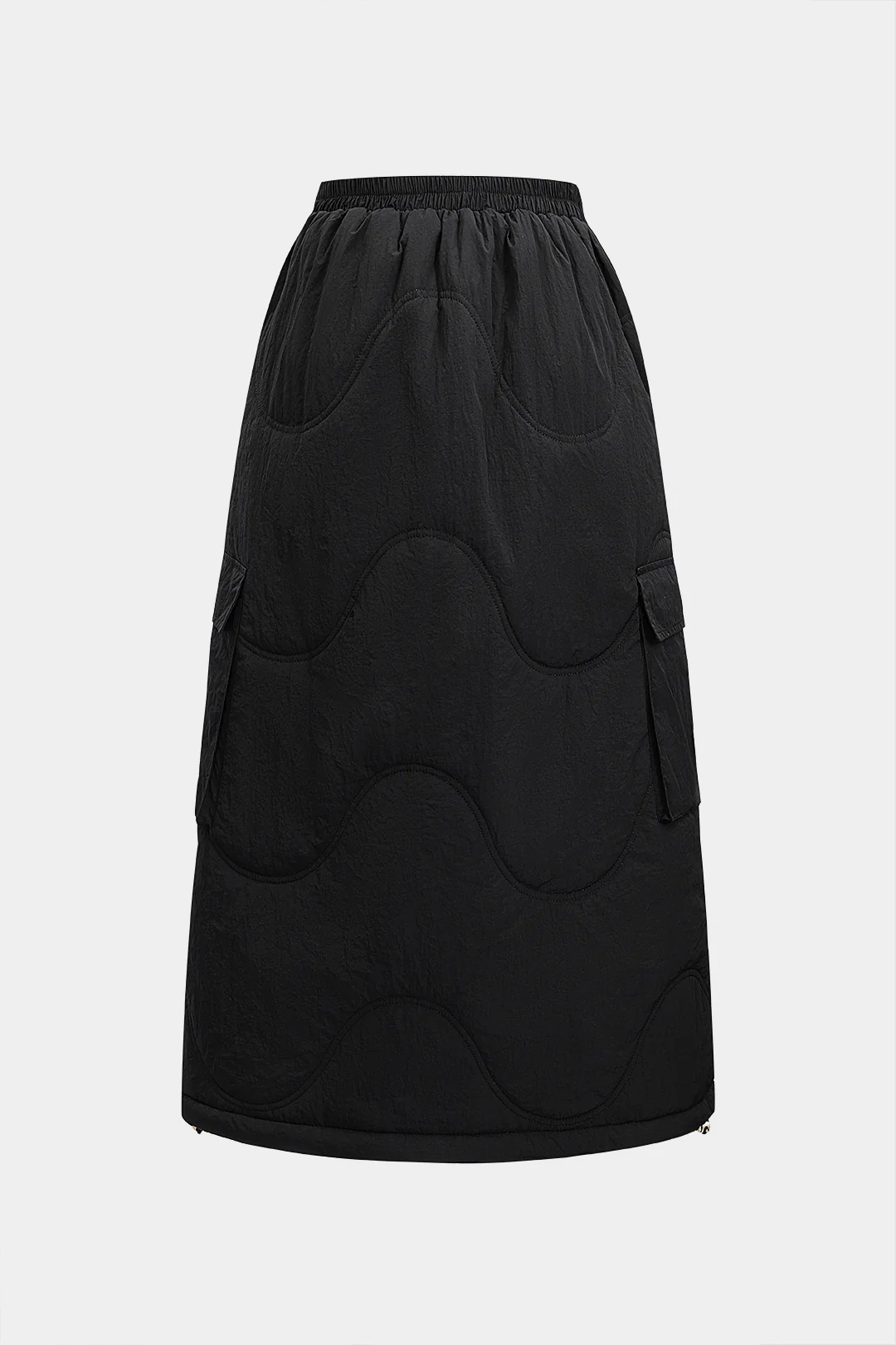 Seamdetail Shirred Waistband Pocket Skirt - Image 2