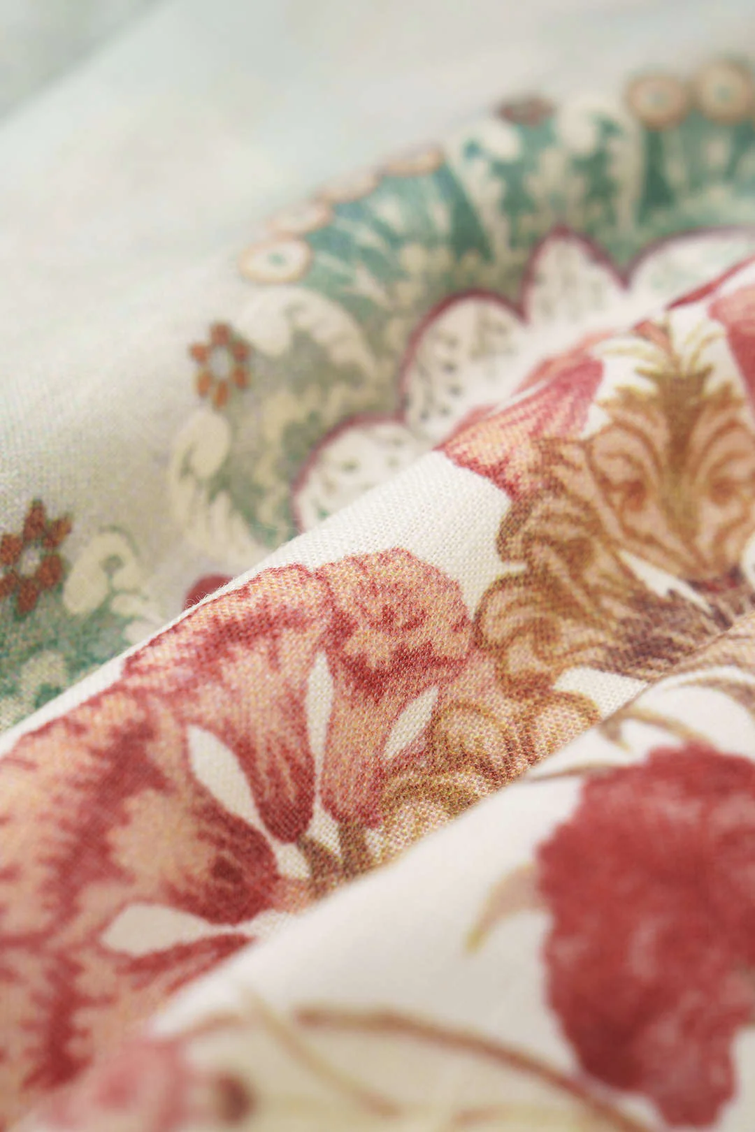 Floral Print Linen Patchwork Belted Pocket High Waist Shorts - Image 3