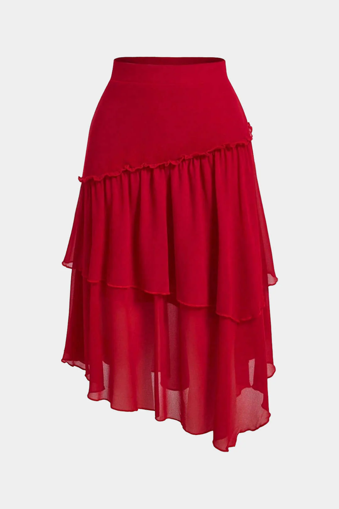 Plus Size Asymmetrical Ruched Skirt