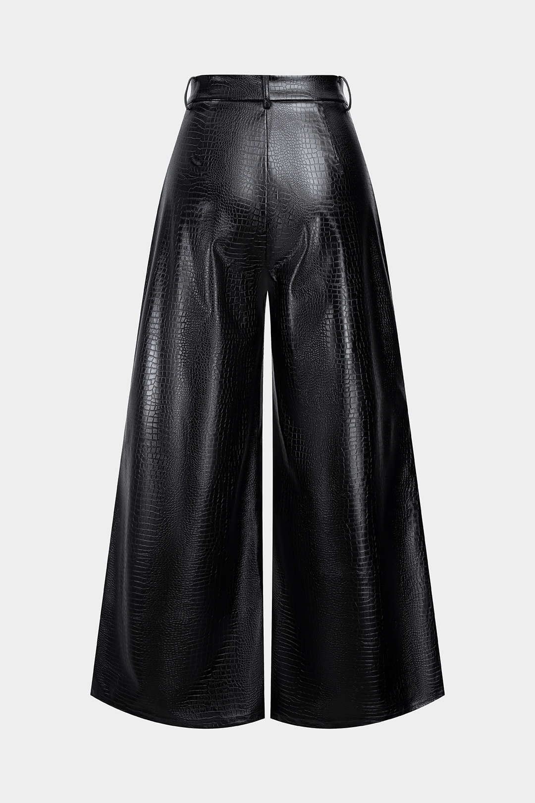 Crocodile Print Faux Leather High Waist Pants - Image 2