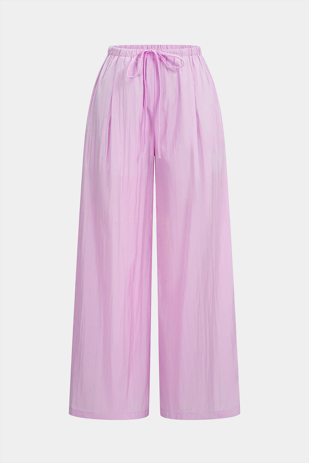 Solid Drawstring Straight Leg Pants