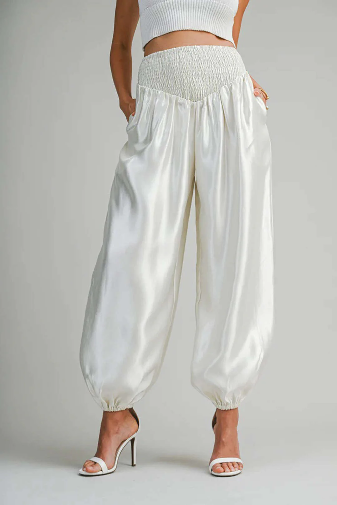 Smocked Pocket Balloon Pants