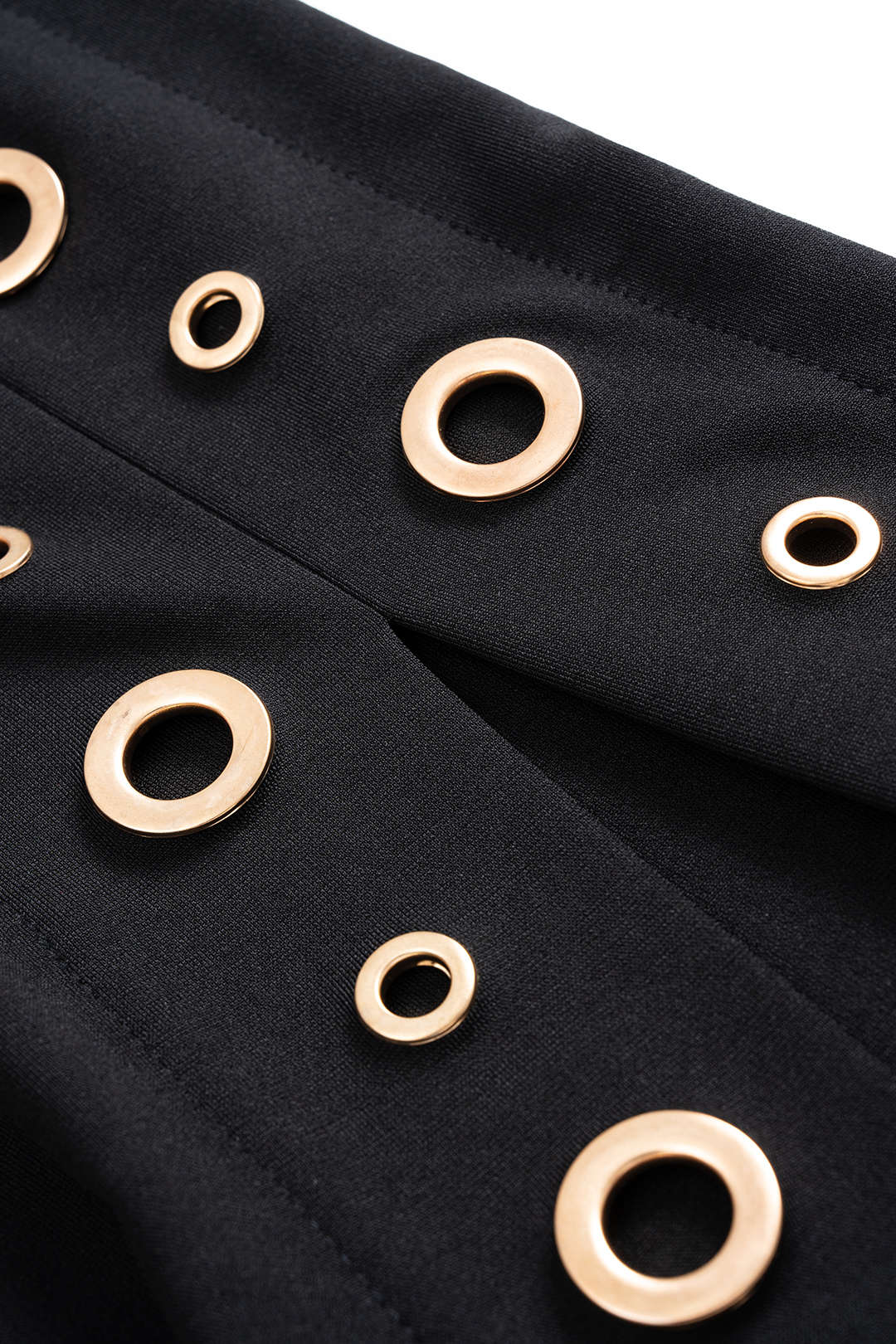 Metallic Eyelet Zipper Sleeveless Midi Dress - Image 4