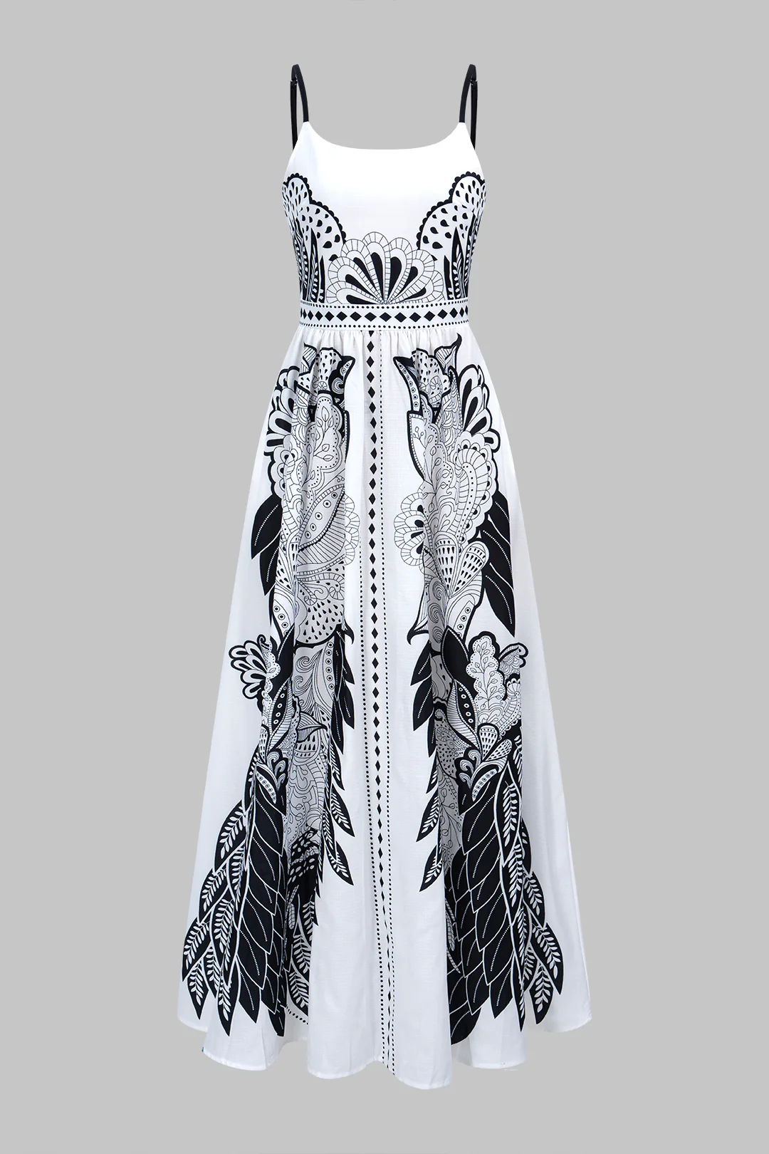 Contrast Floral Print Slip Sleeveless Maxi Dress