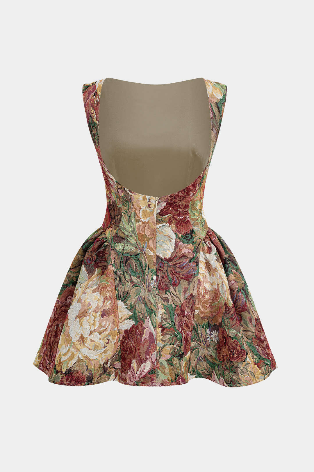 Jacquard Ruched Sleeveless Mini Dress - Image 2