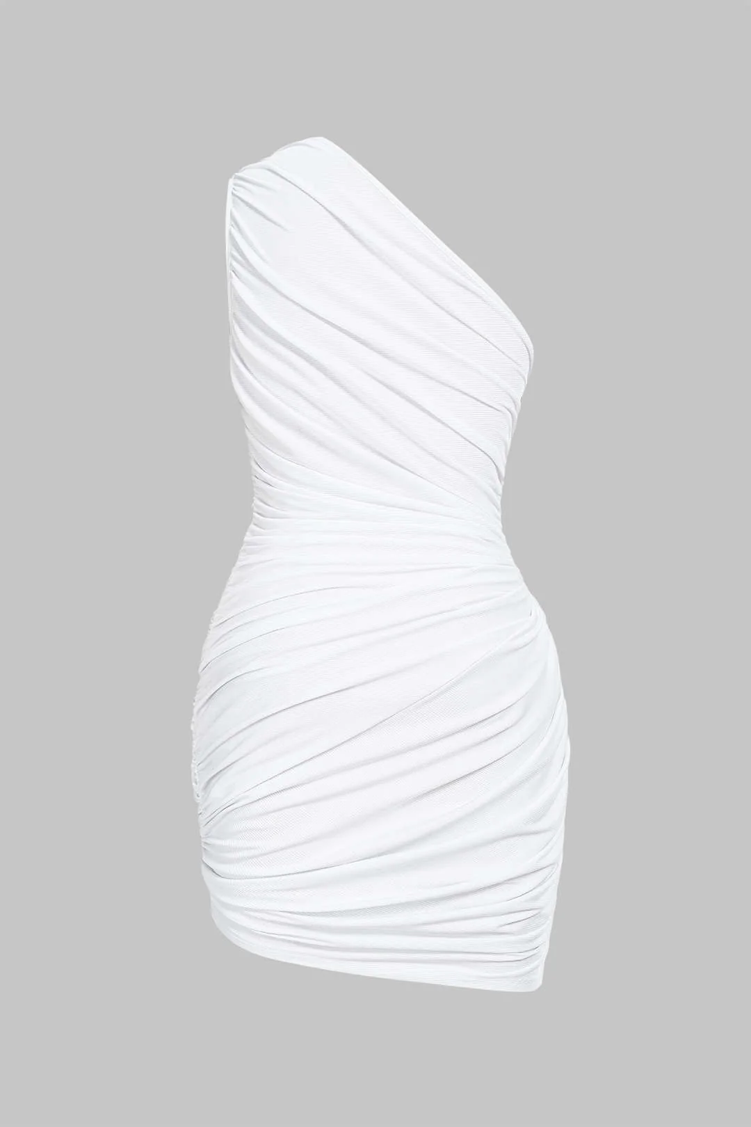 Patchwork Ruched Asymmetrical Sleeveless Mini Dress - Image 2