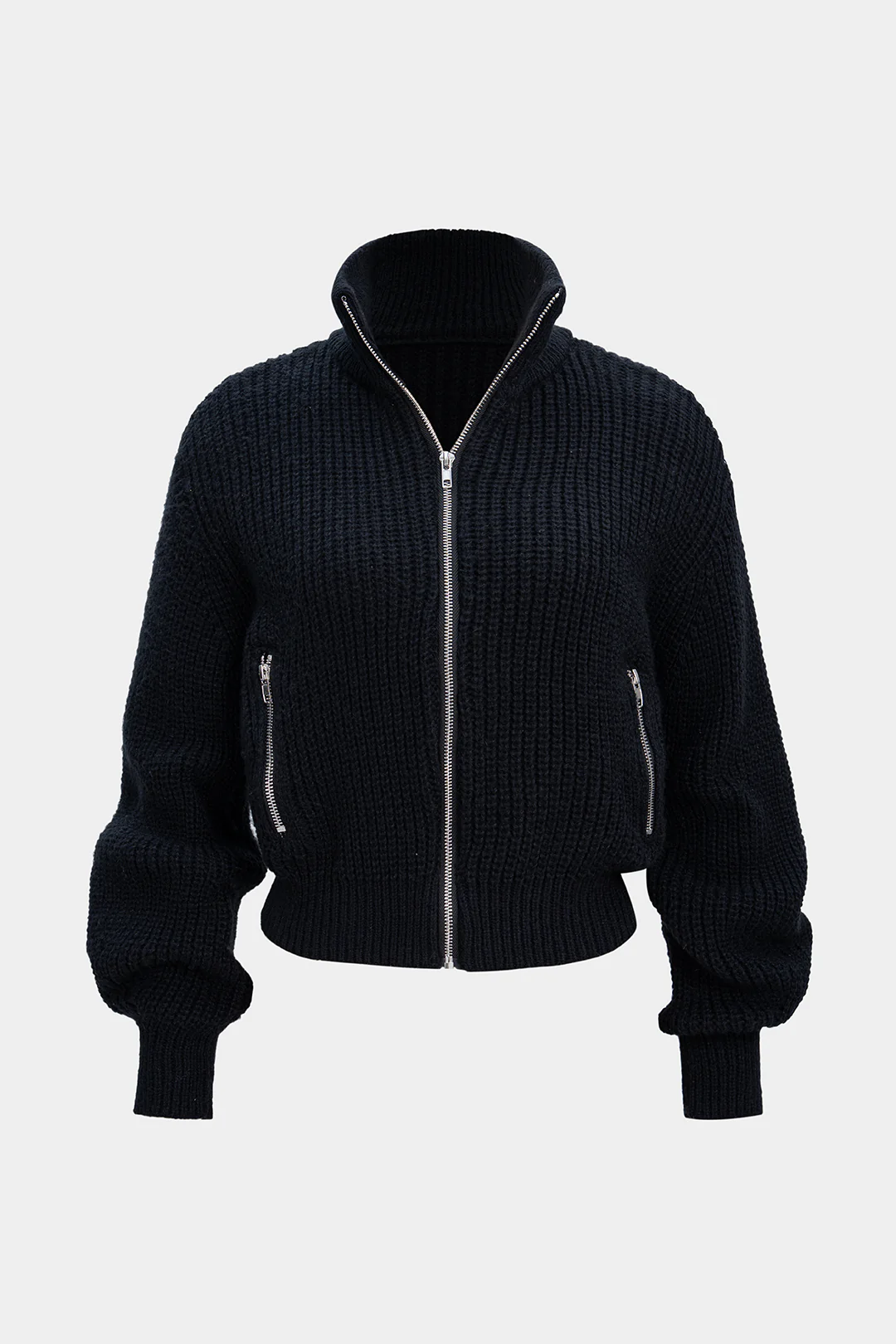 Knit Zipper Cardigan