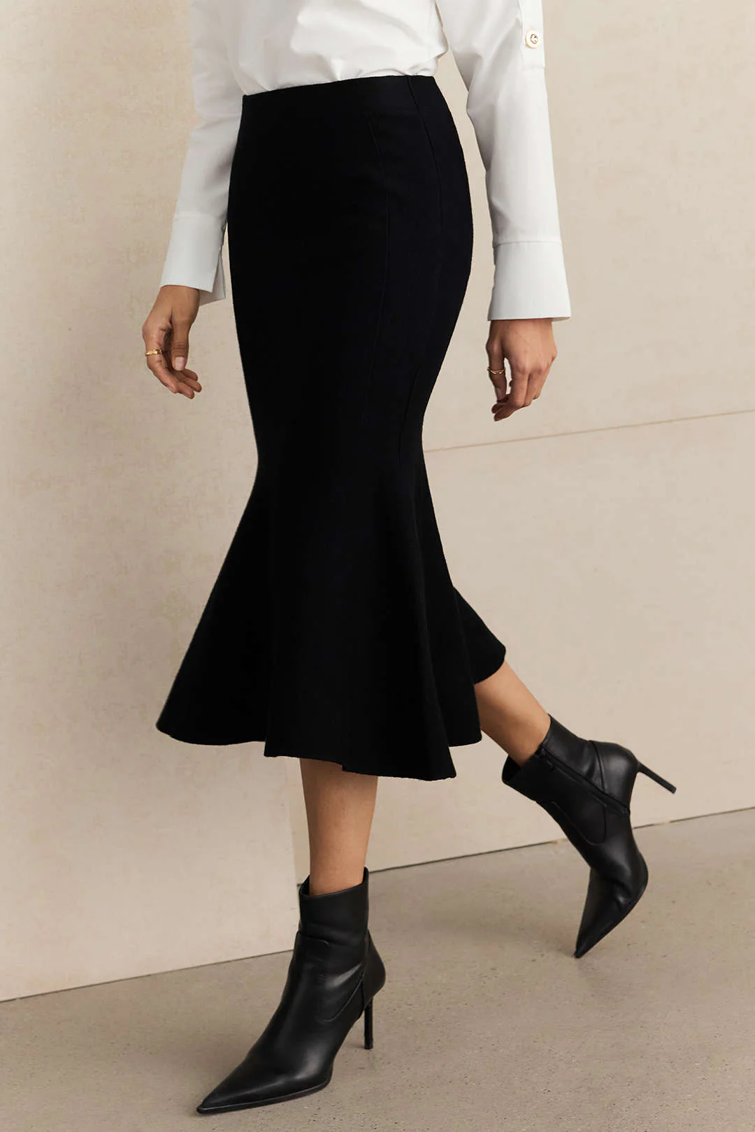 Knit Wrap High-Waisted Skirt