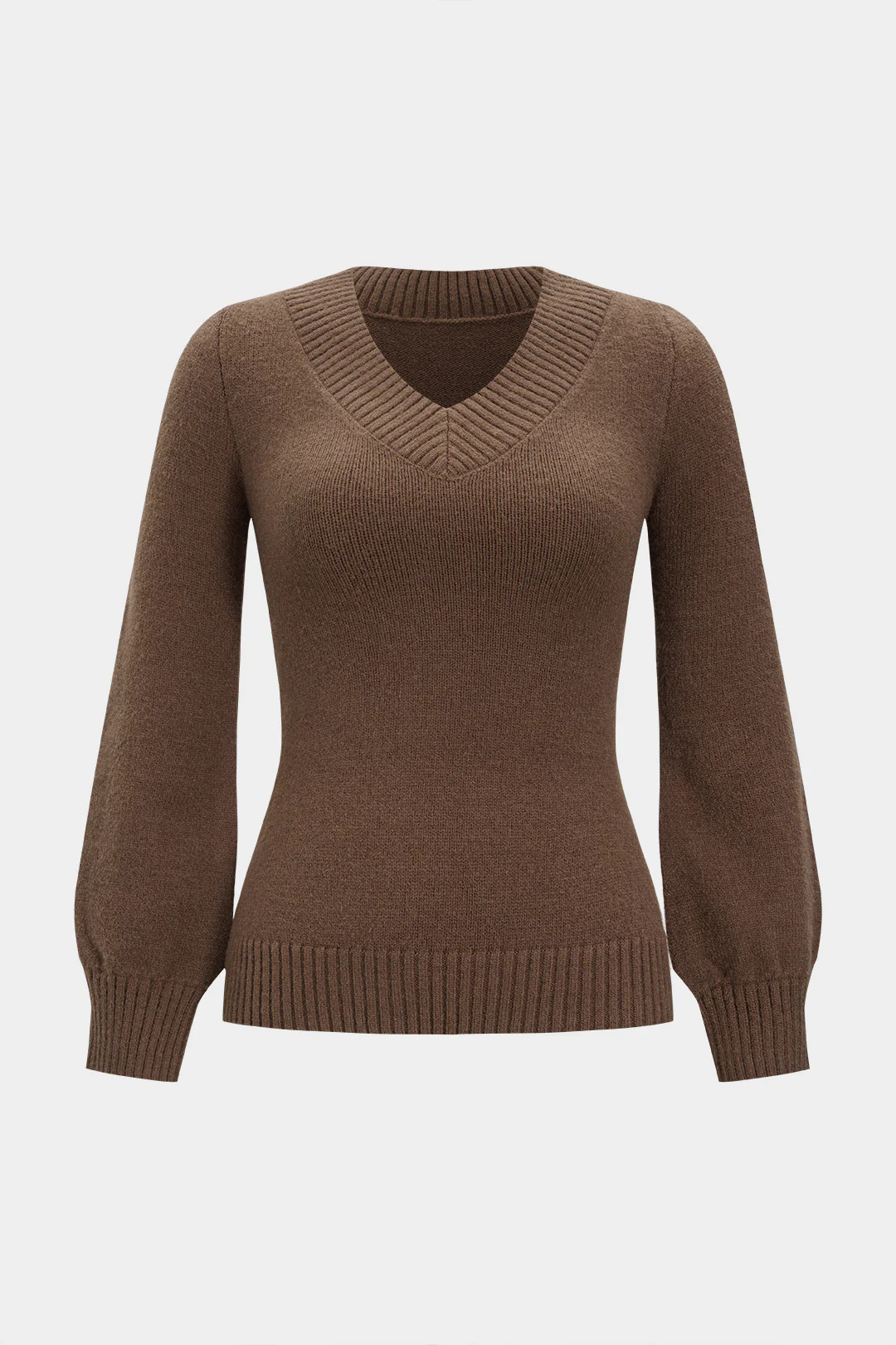 Knit Solid Long-Sleeve Top