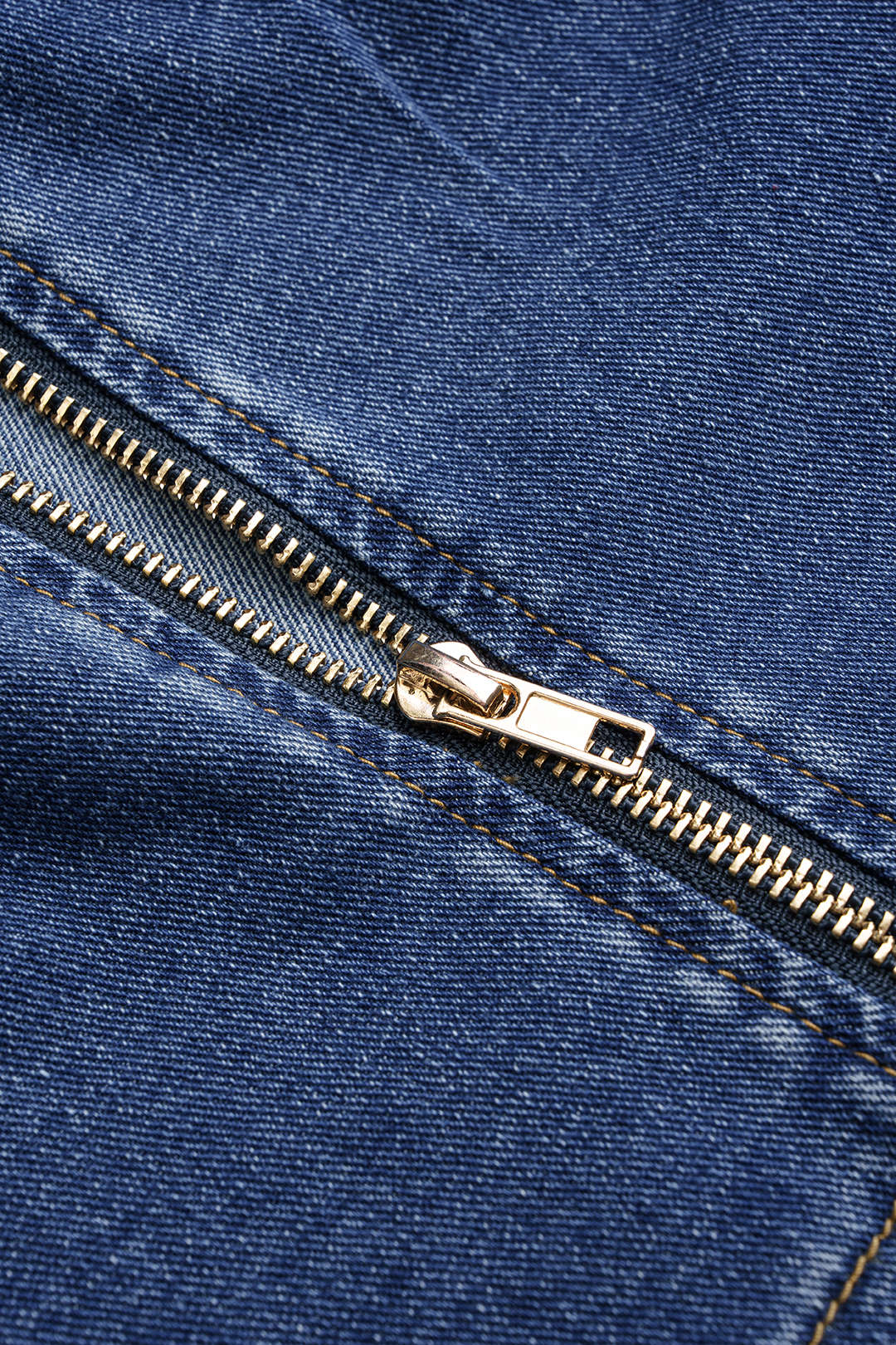 Denim Zipper Asymmetrical Tube Top - Image 4