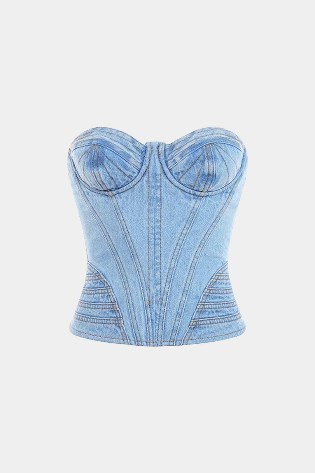 Denim Seamdetail Tube Top