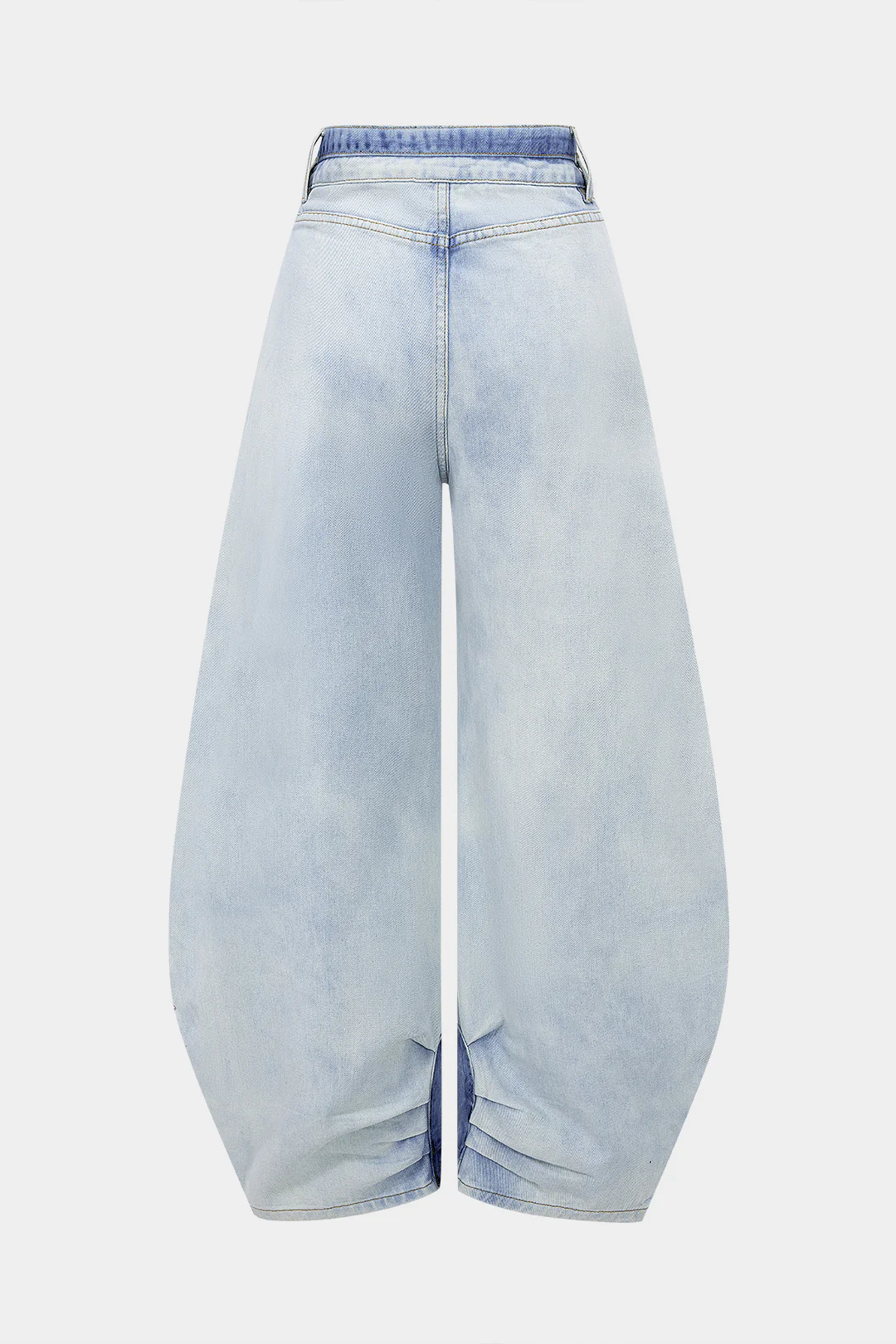 Denim Ruched Wide Leg Jeans - Image 2