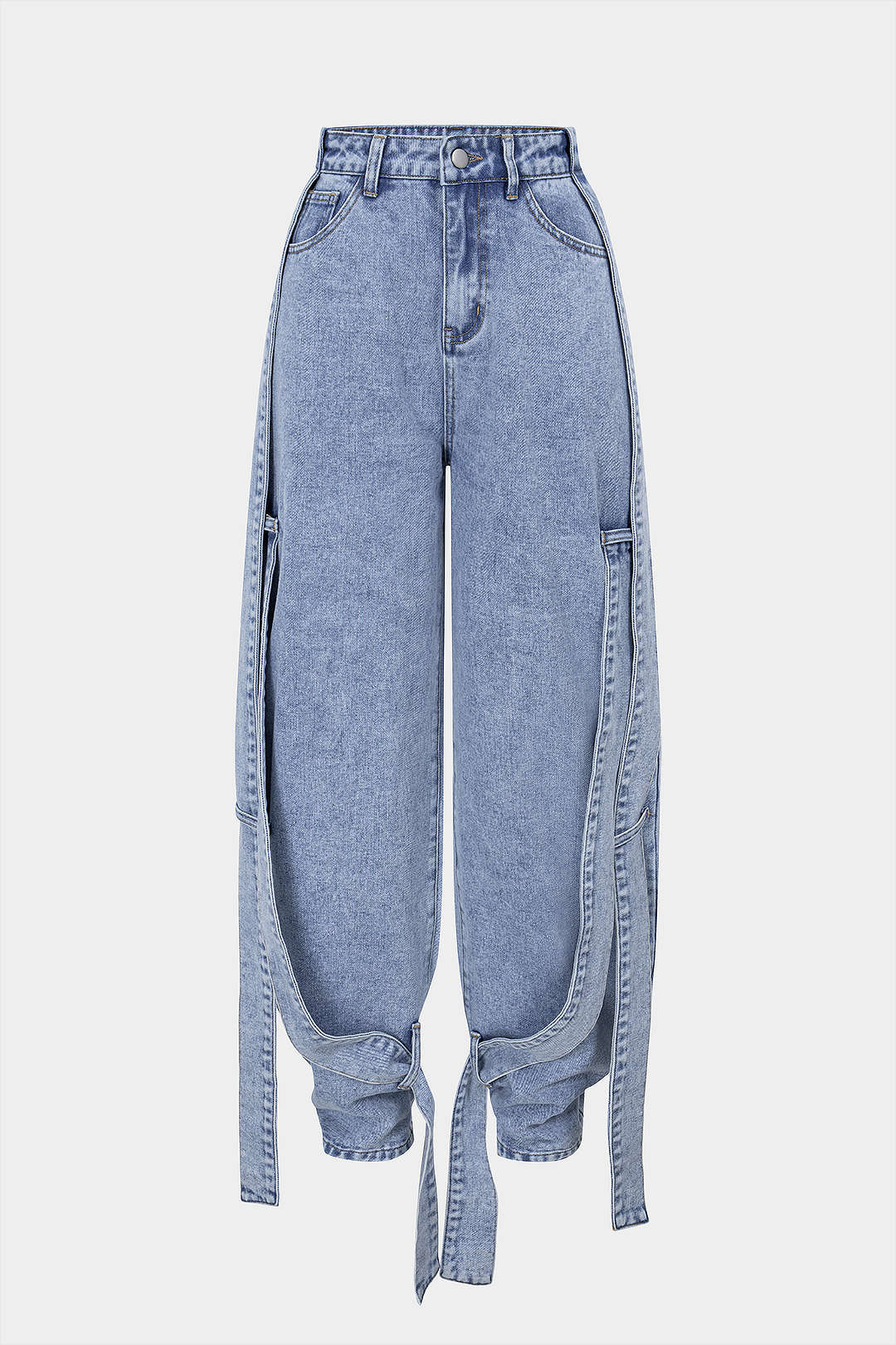 Denim Strappy Pocket Jeans