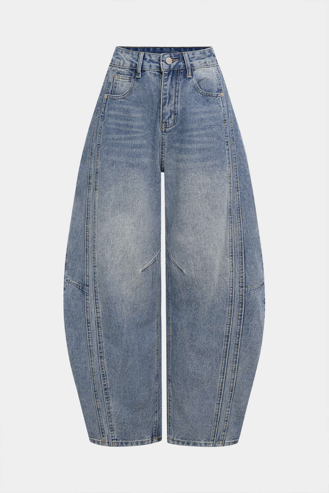 Denim Pocket Barrel Jeans