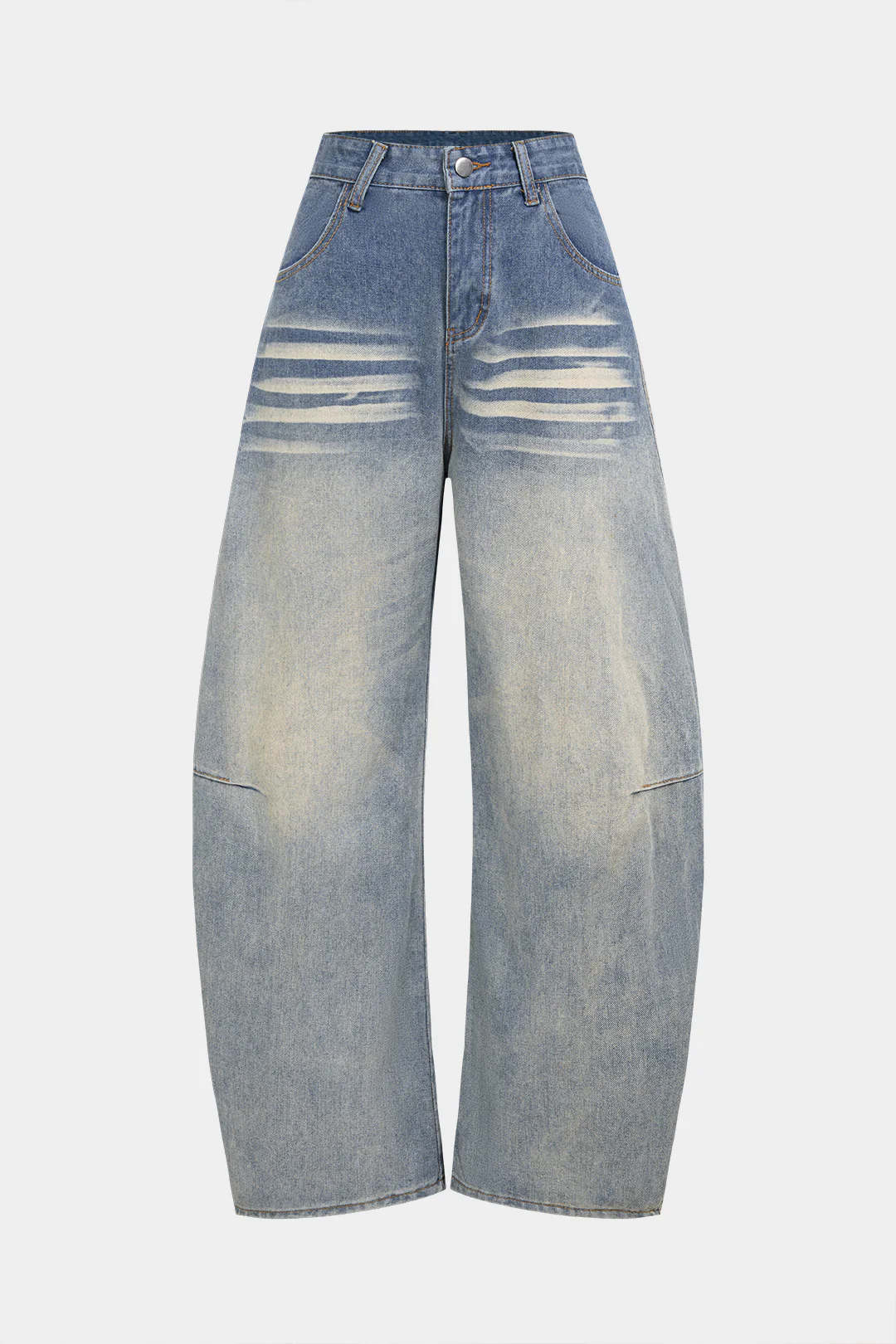 Denim Ombre Pocket High Waist Wide Leg Jeans