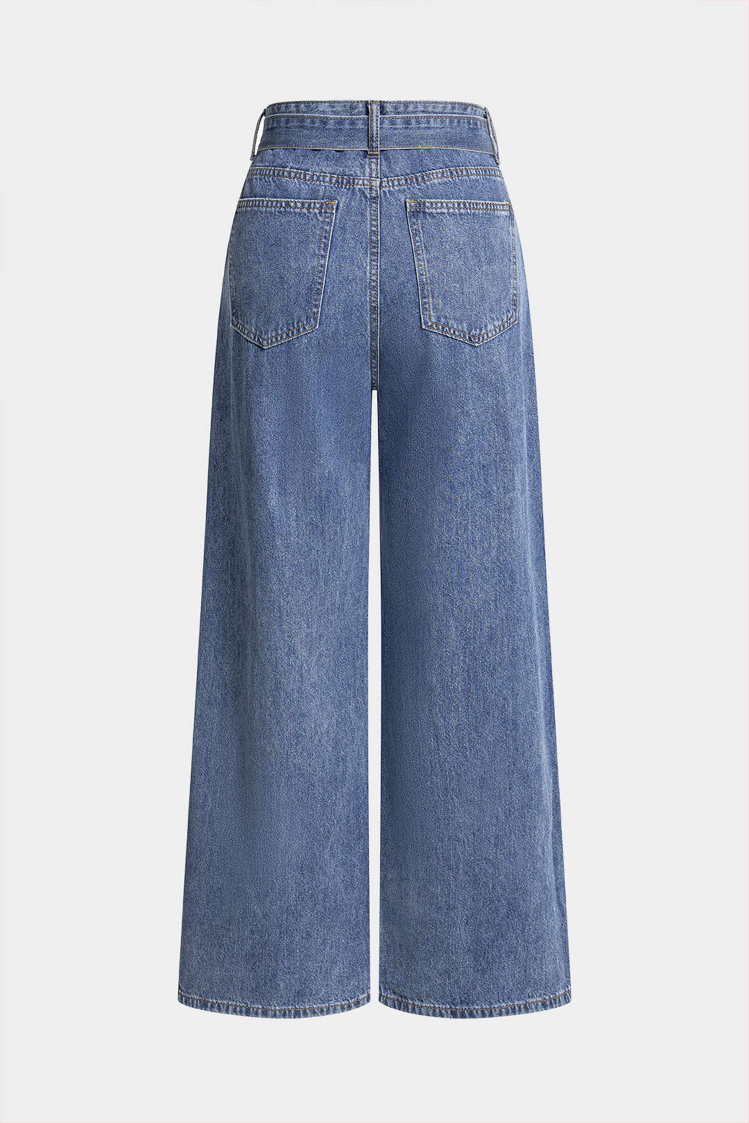 Denim Belted Straight Leg Jeans - Image 2