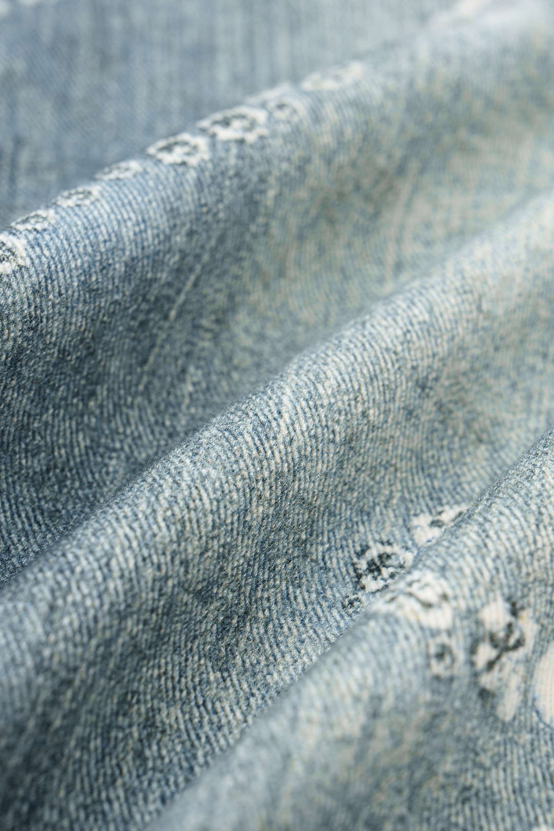 Bow Diamond Denim Print Wide Leg Pants - Image 3