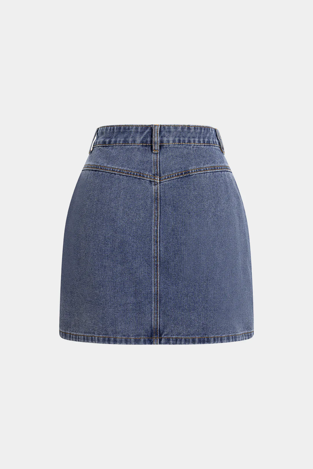 Denim Letter Print Asymmetrical Skirt - Image 2