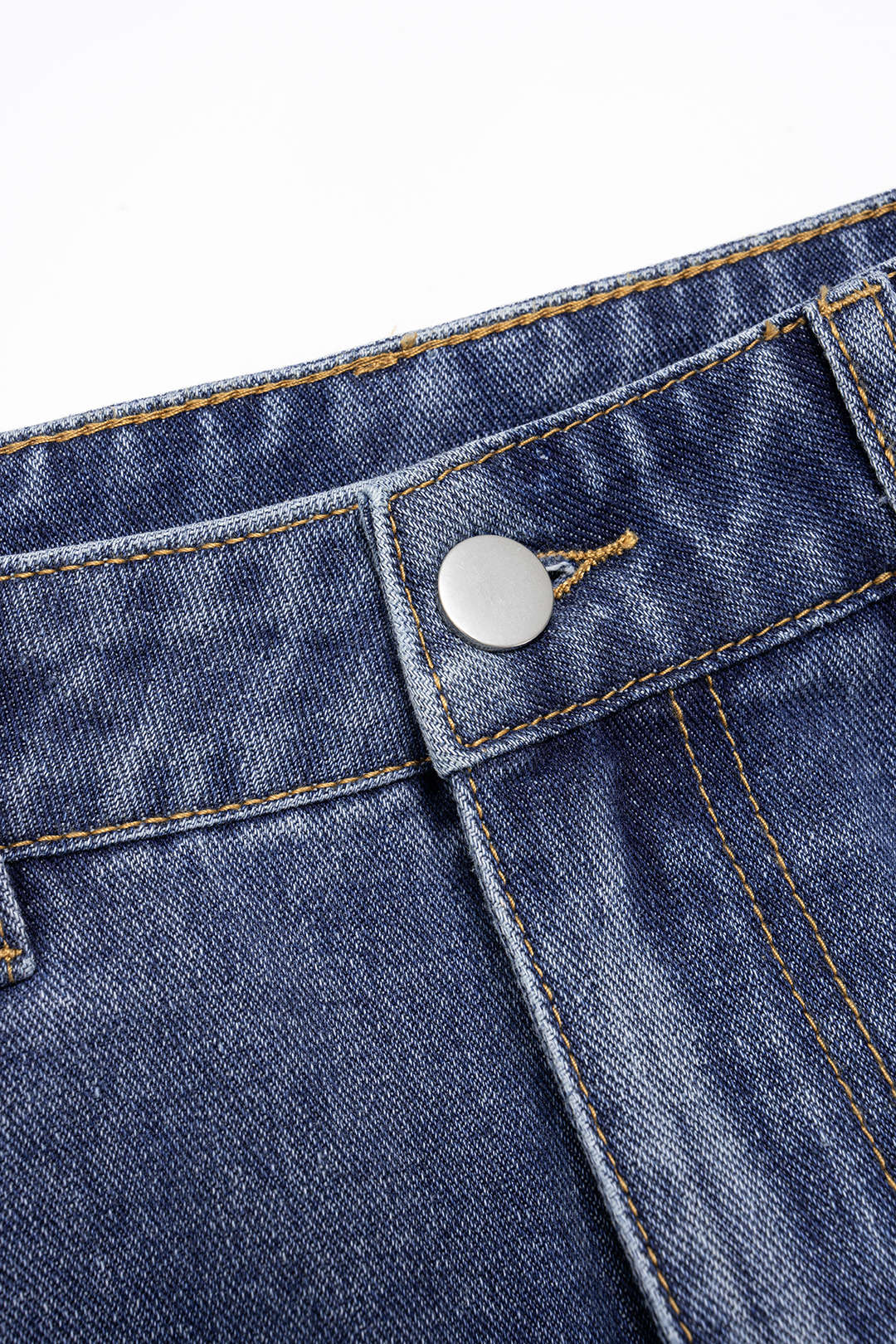 Denim Letter Print Asymmetrical Skirt - Image 3