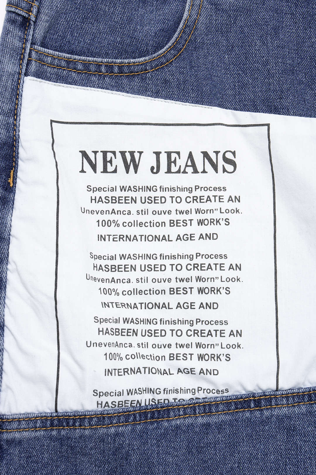 Denim Letter Print Asymmetrical Skirt - Image 4