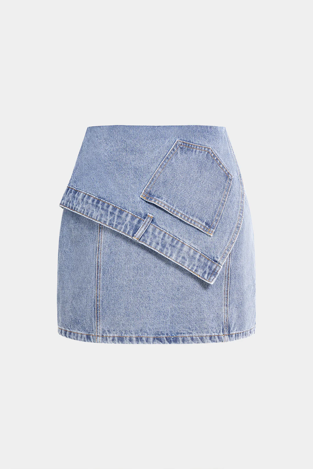 Denim Asymmetrical Skirt - Image 2