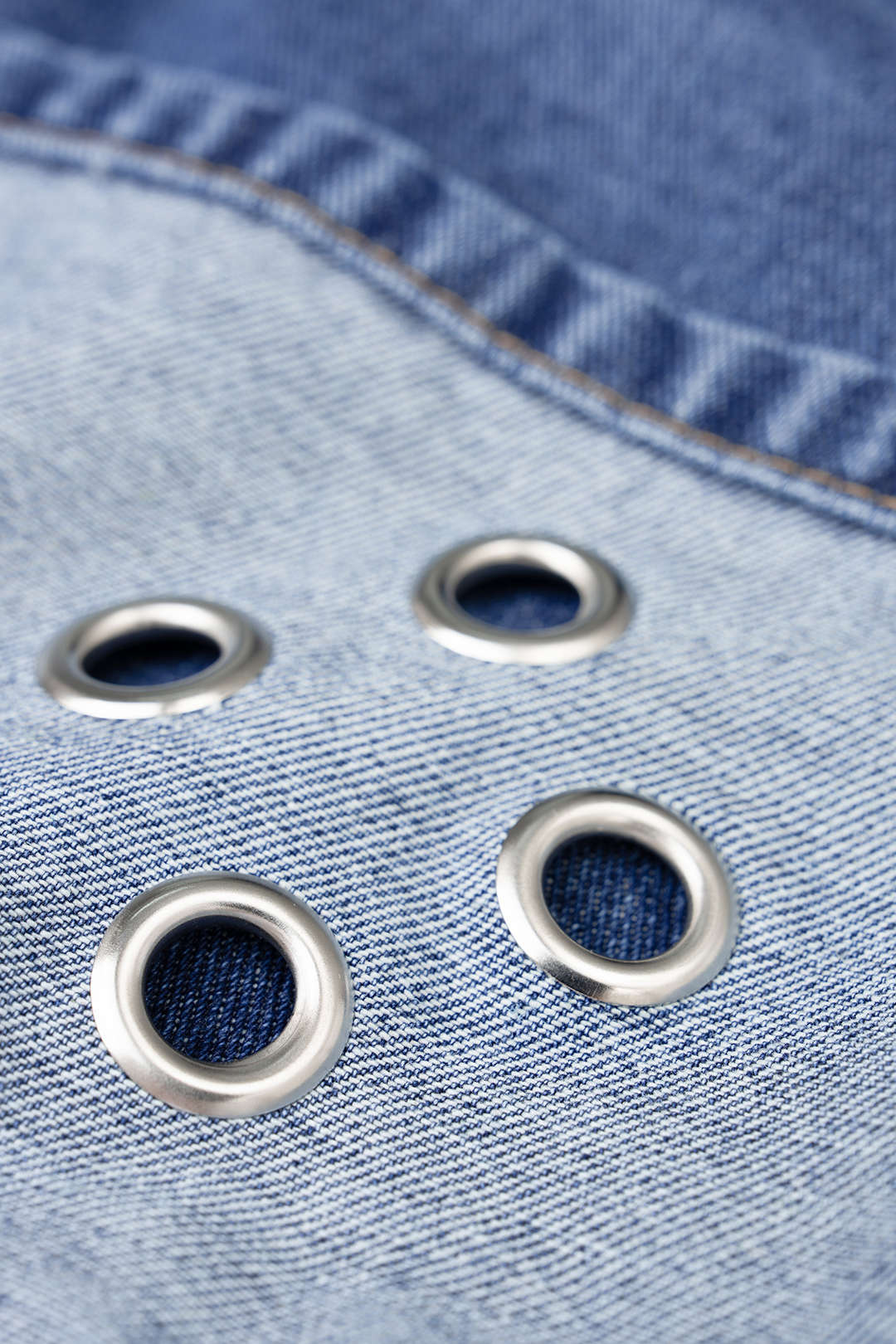 Denim Eyelet Cuffed Skirt - Image 3