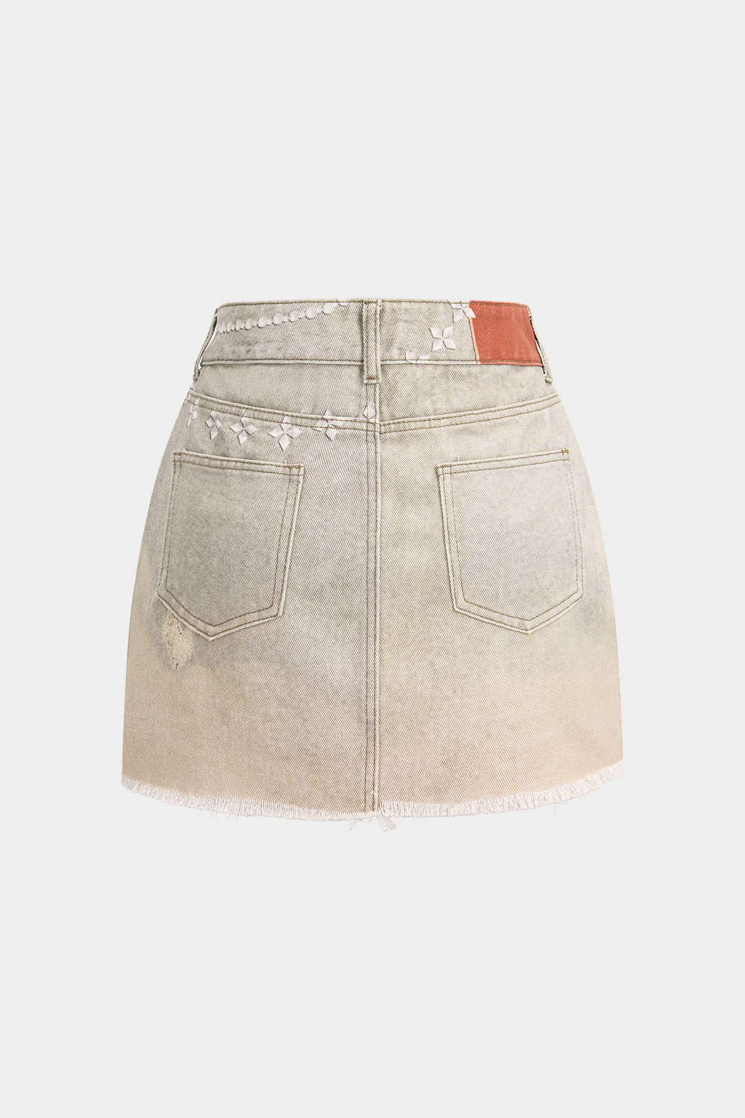 Denim Chain Print Mini Skirt - Image 2
