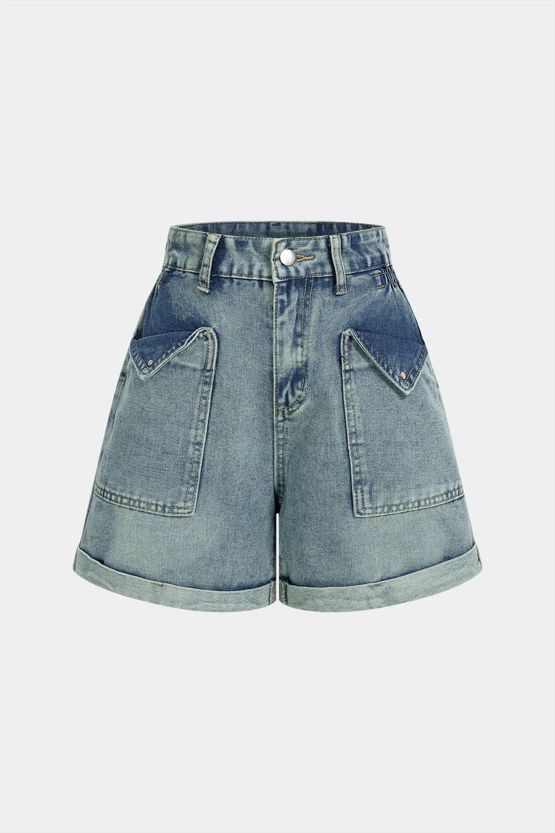 Denim Pocket High Waist Shorts