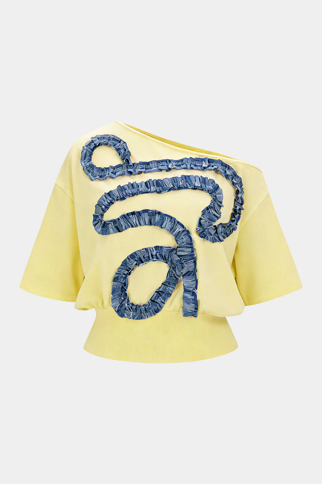 Asymmetrical Patchwork Short Sleeve T-Shirt - Image 11