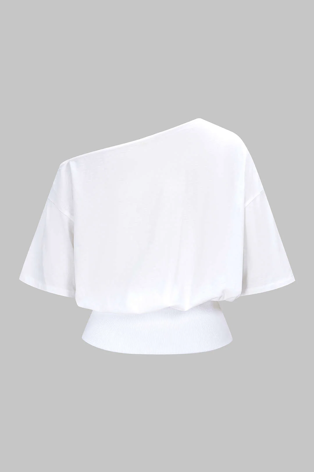 Asymmetrical Patchwork Short Sleeve T-Shirt - Image 2