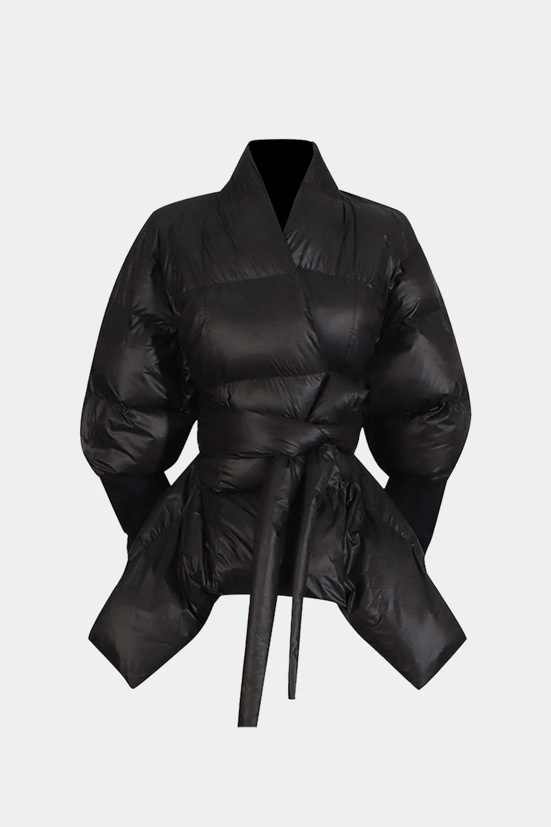 Solid Padded Belted Puffer