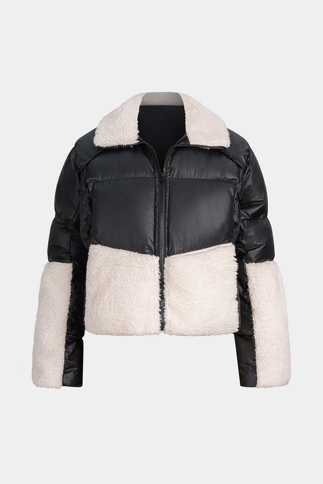 Wool Splicing Patchwork Puffer