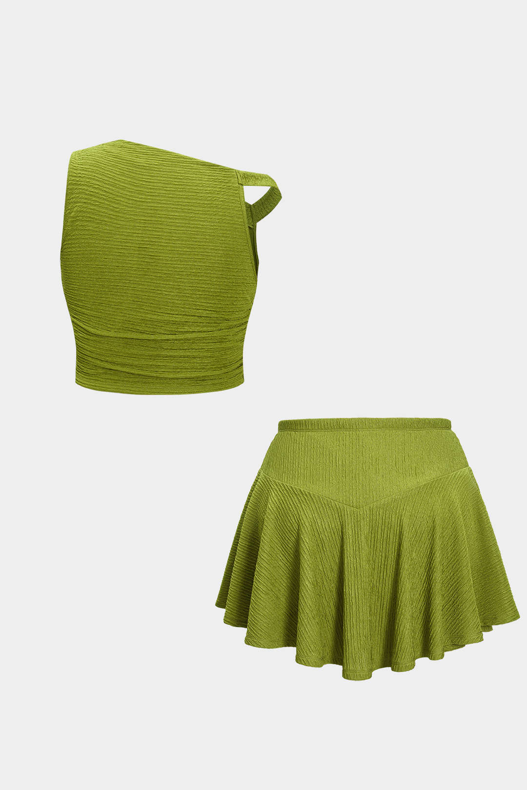 Plus Size Asymmetrical  Top And Skort Set - Image 4