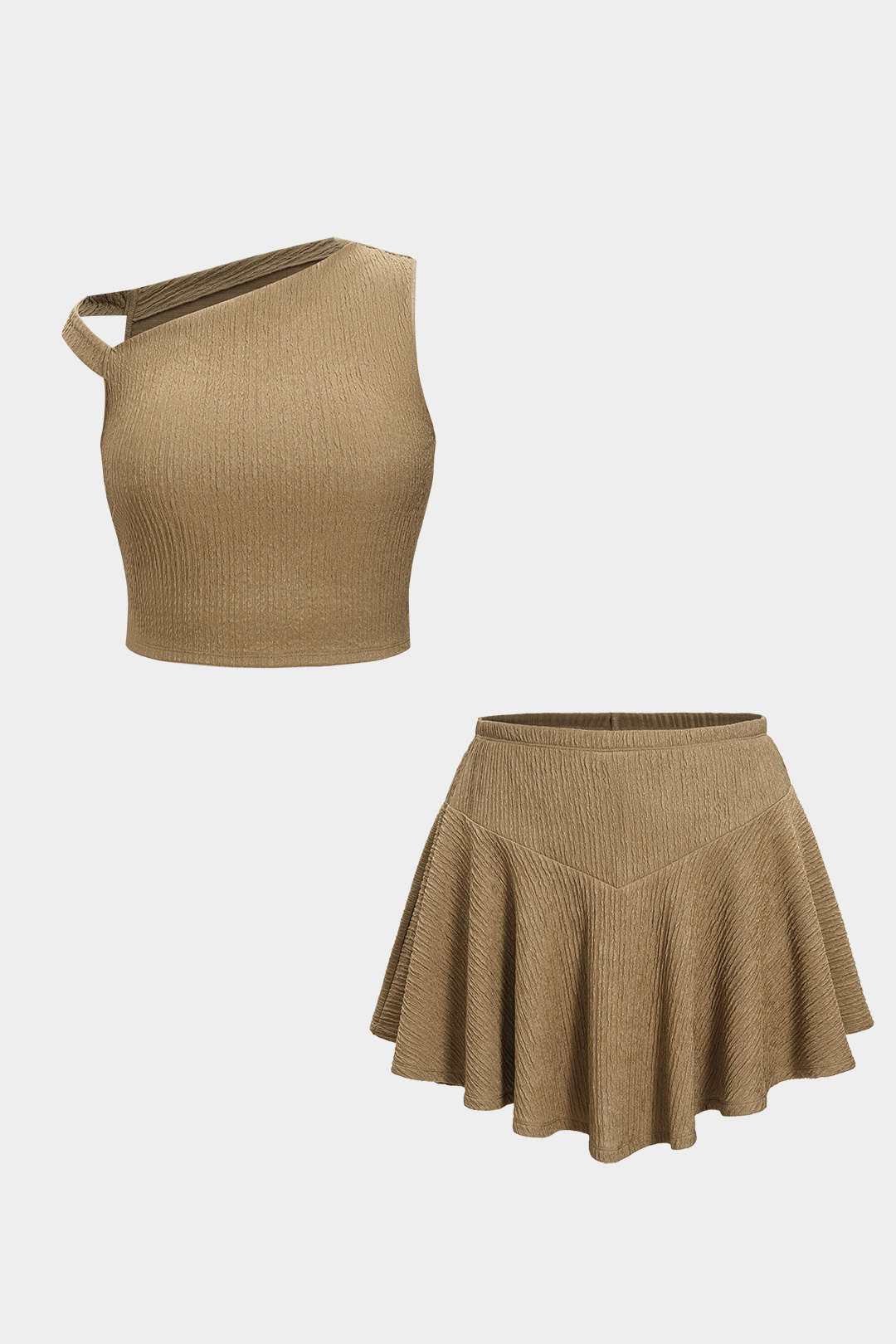Plus Size Asymmetrical  Top And Skort Set - Image 9