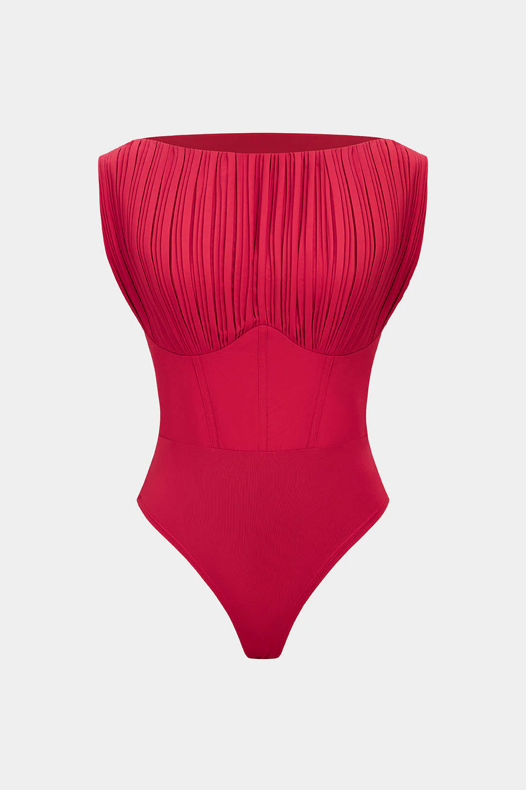 Pleated Sleeveless Bodysuit