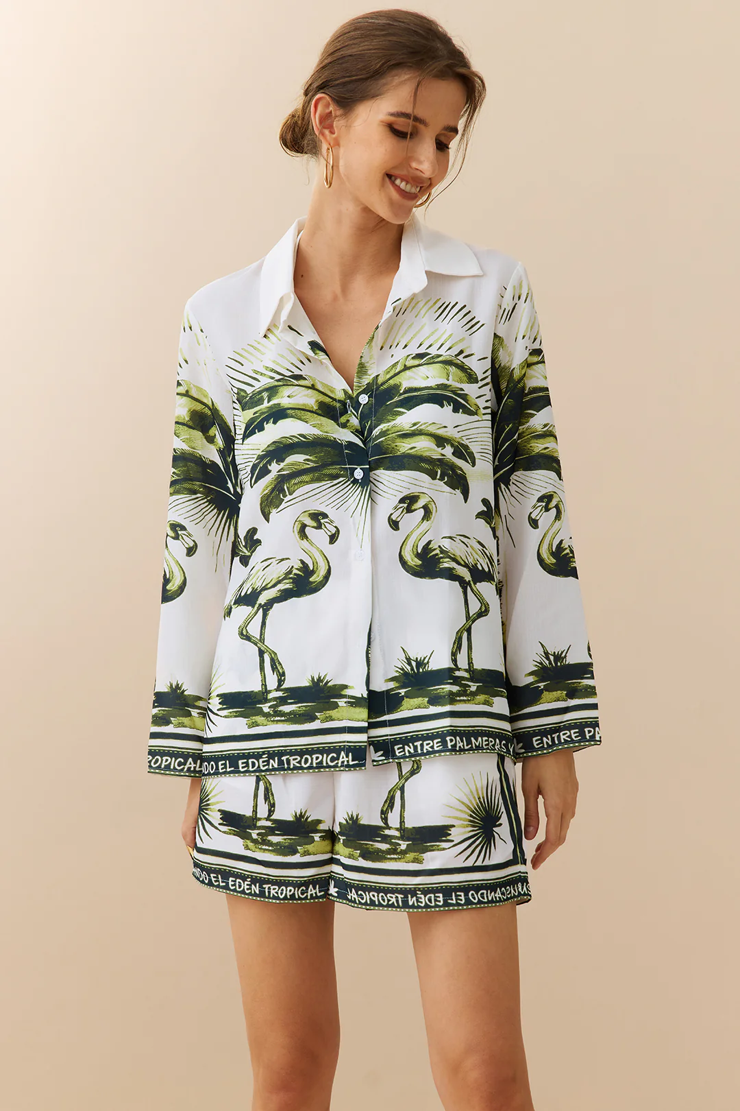 Floral Print Button Long-Sleeve Shirt - Image 2