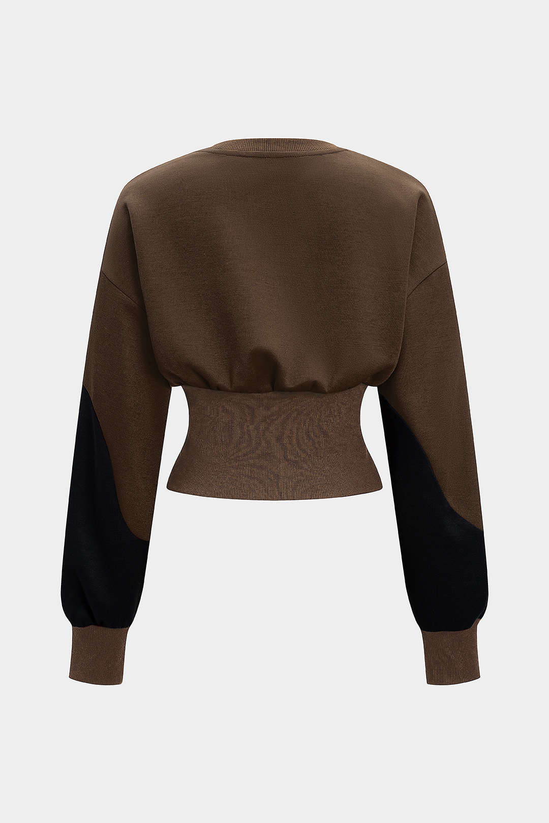 Contrast Asymmetrical Round Neck Sweatshirt - Image 2