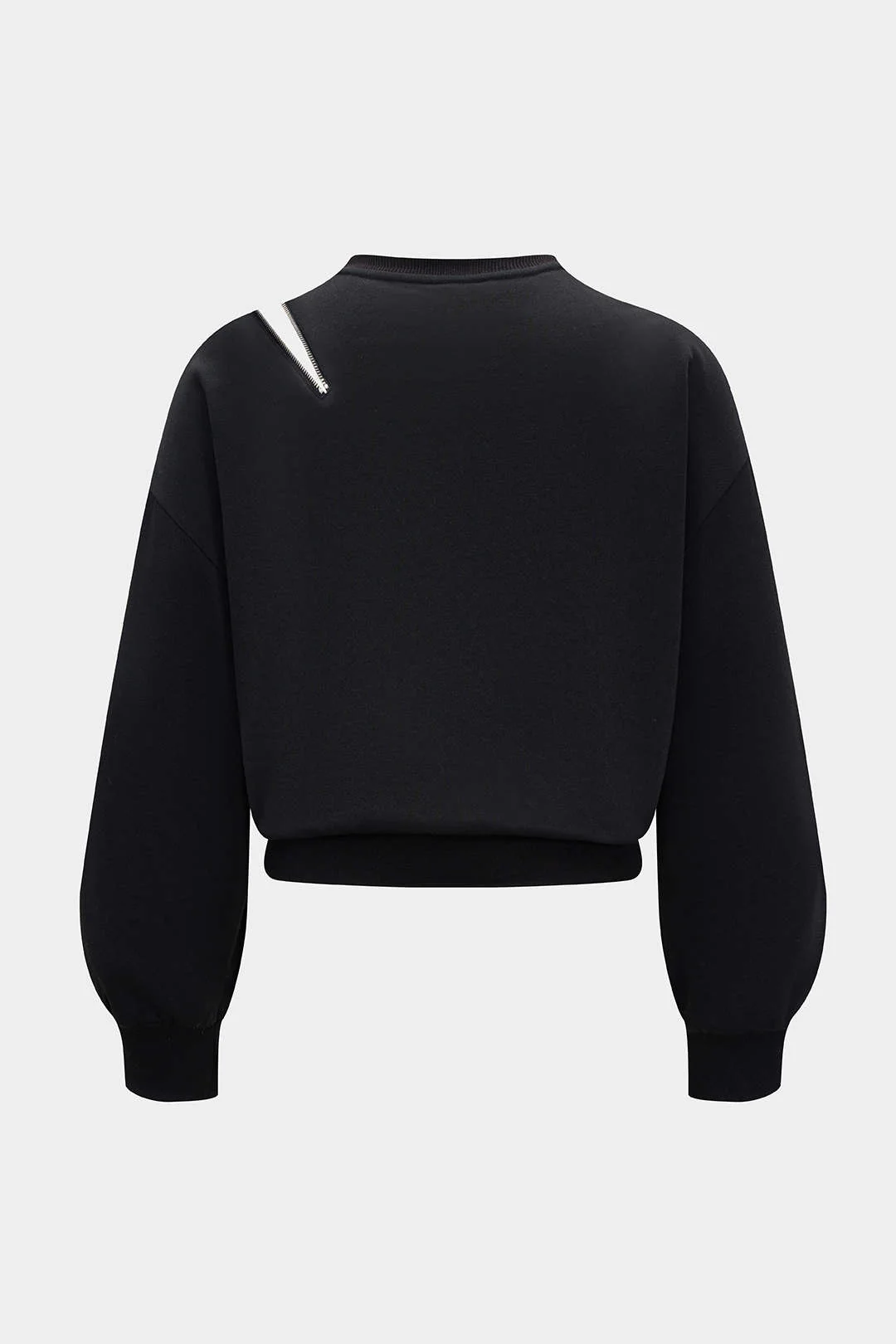 Plus Size Zipper Detail Long Sleeve Sweatshirt - Image 2