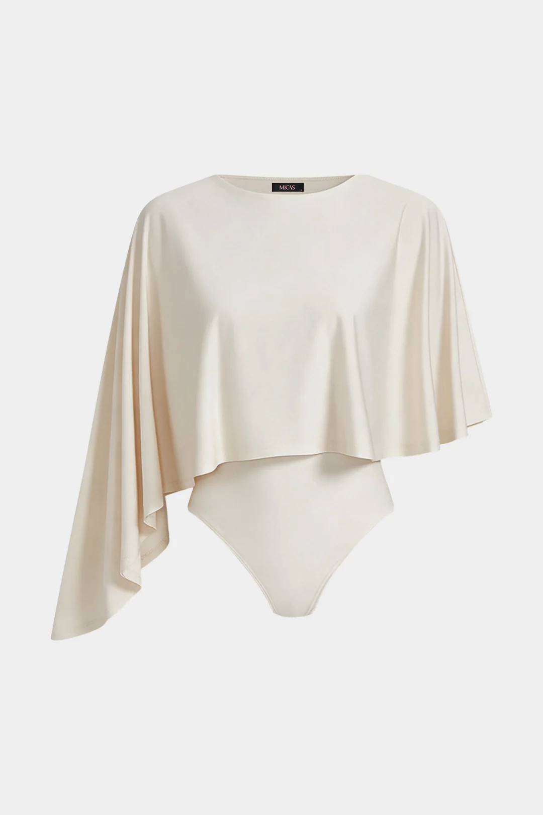 Solid Asymmetrical Ruched Sleeveless Bodysuit