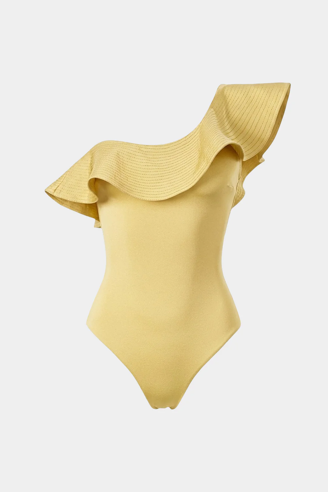 Ruffle One Shoulder Sleeveless Bodysuit
