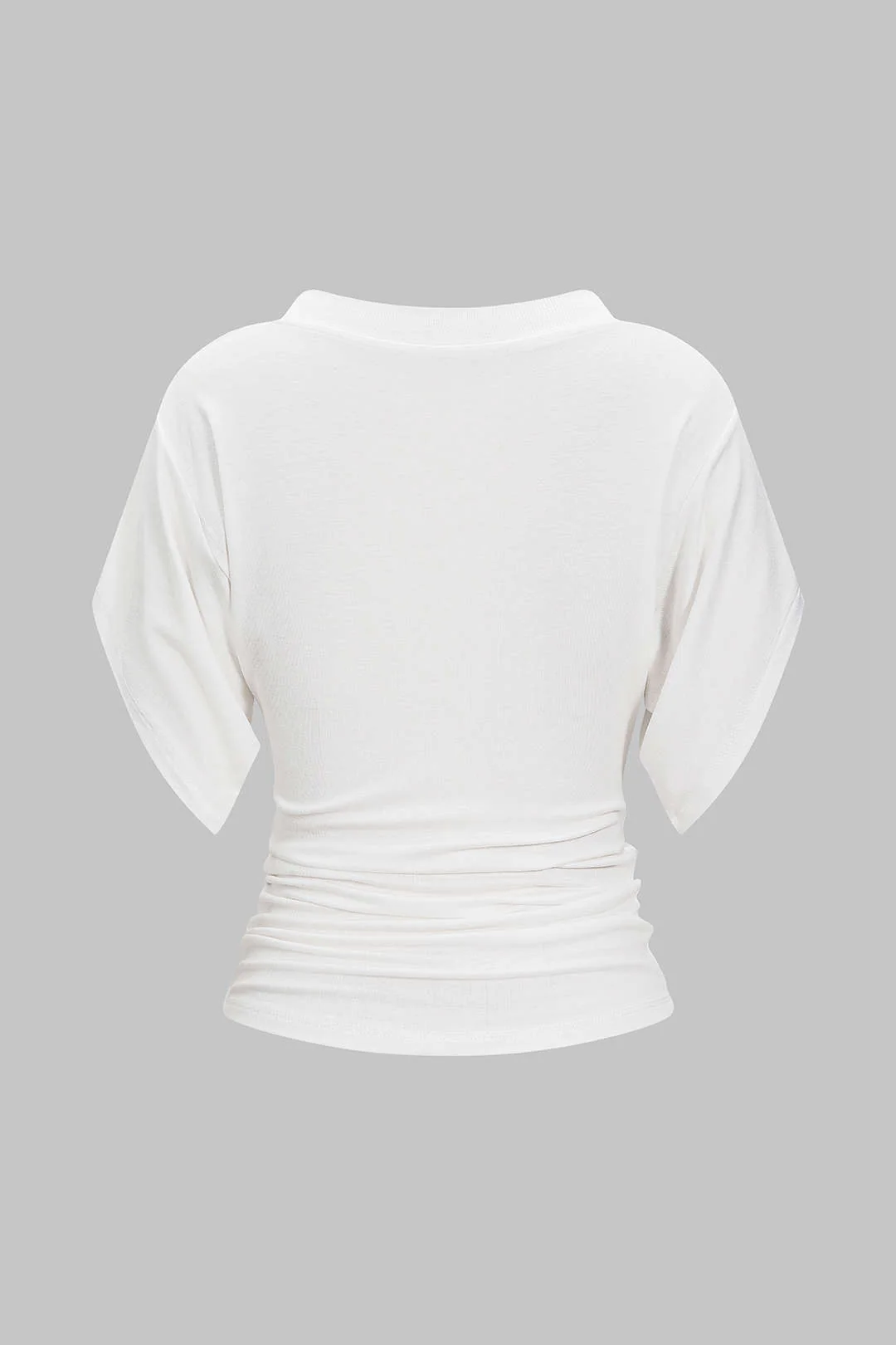 V-Neck Waist-Cinching Ruched T-Shirt - Image 2