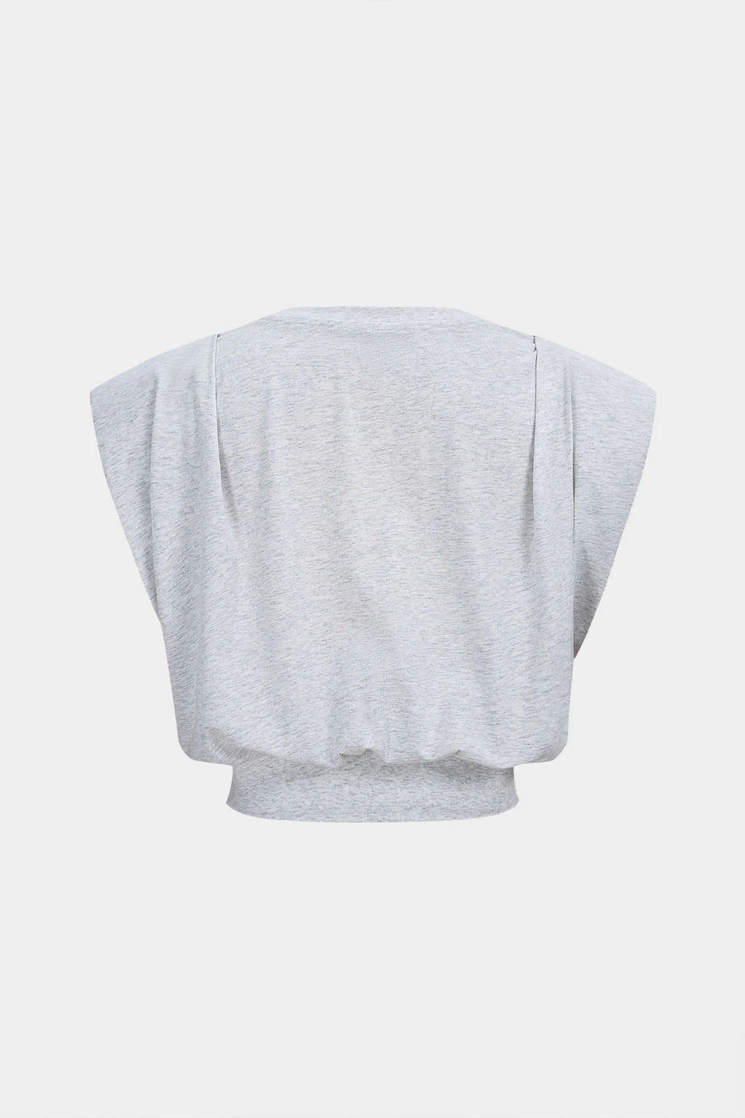 Letter Print Ruched Sleeveless T-Shirt - Image 2