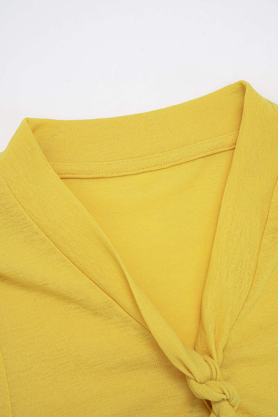 V-Neck Twist Knot Short Sleeve T-Shirt - Image 4